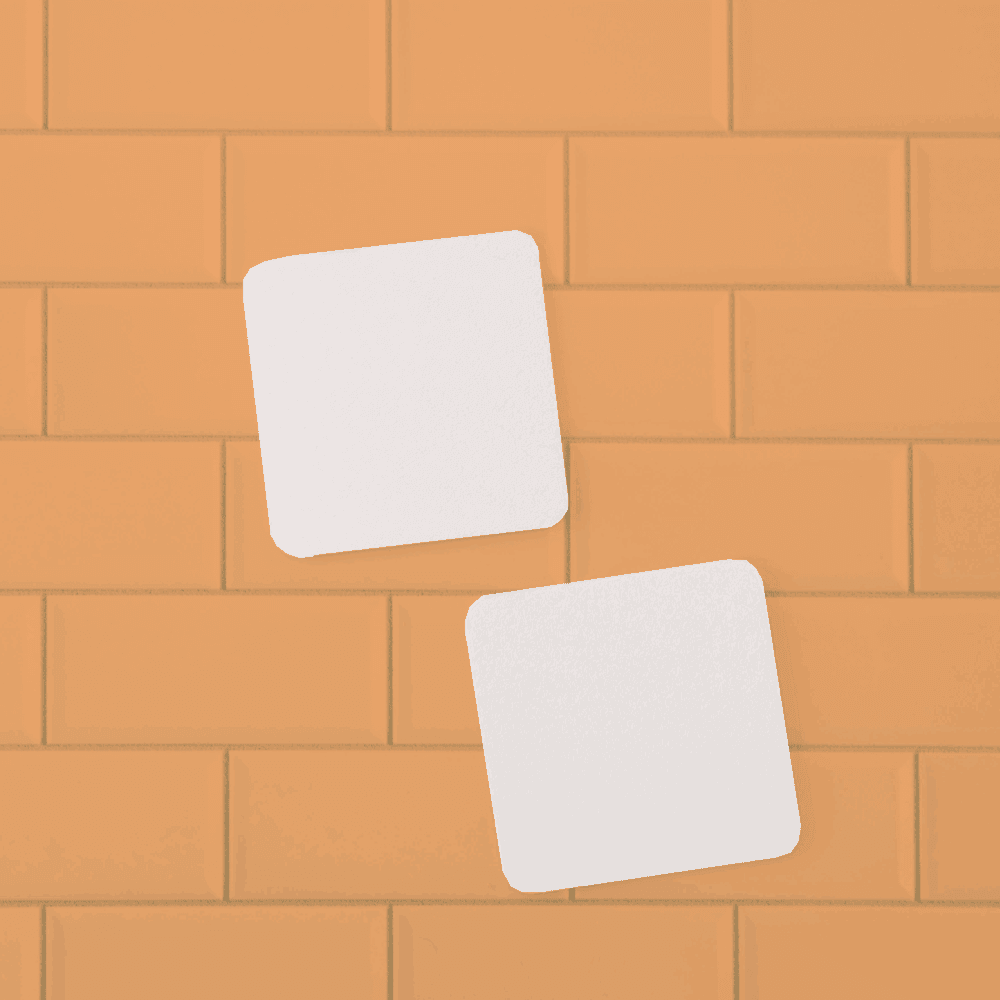 4" Square Coaster (White)